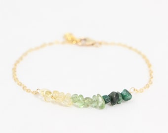 Family Birthstone Bracelet for Mom, Mothers Day Gift for Grandma, Raw Natural Gemstones, Sterling Silver 14kt Gold or Rose Gold Fill