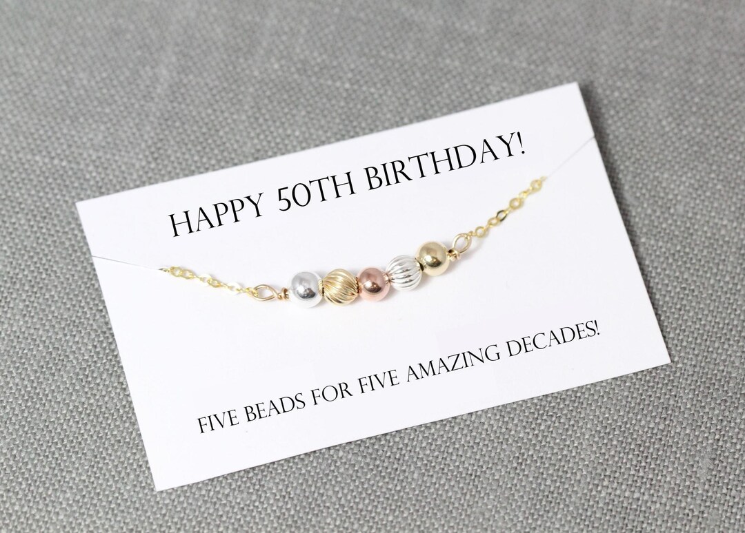 50th Birthday Jewelry for Her, Birthday Gift for Women, 50th Birthday