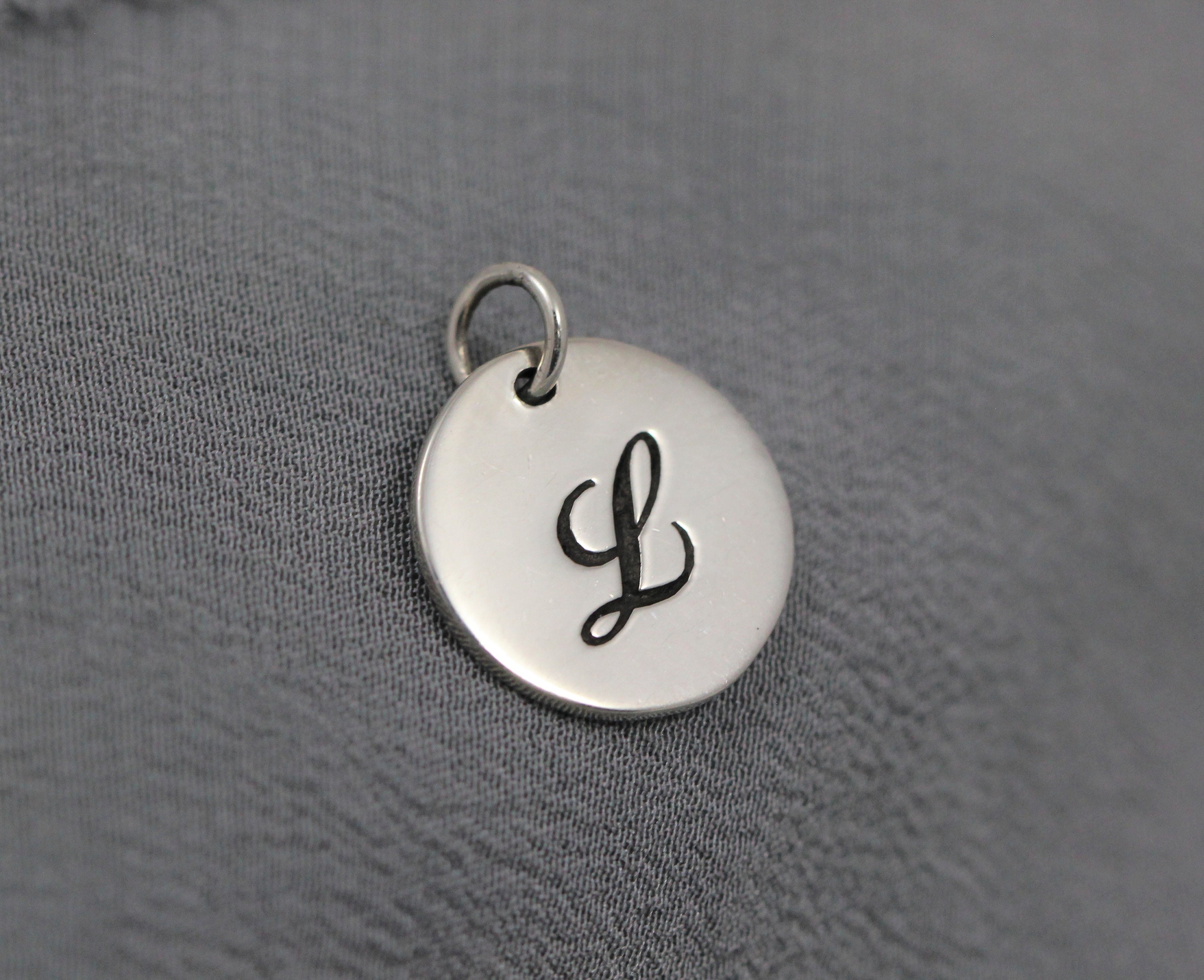 Oval Initial Charm Necklace - Uppercase Font x2