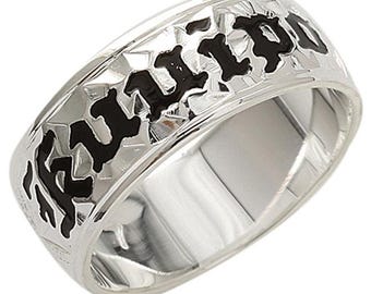 Personalized Sterling Silver Hawaiian Heirloom Ring Smooth Edge 6mm/8mm/10mm/12mm