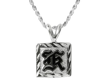 Sterling Silver Initial Pendant Diamond Cut Edge 10-18mm(Chain sold Separately)