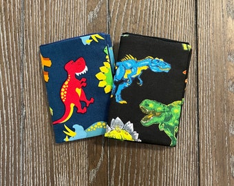 Dinosaur wallet, kids wallet, boys fabric wallet, trifold wallet, Jurassic world wallet, T-Rex dinosaur wallet,