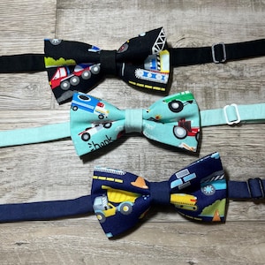 Boys Construction Vehicle Bow Tie: Adjustable Neckwear