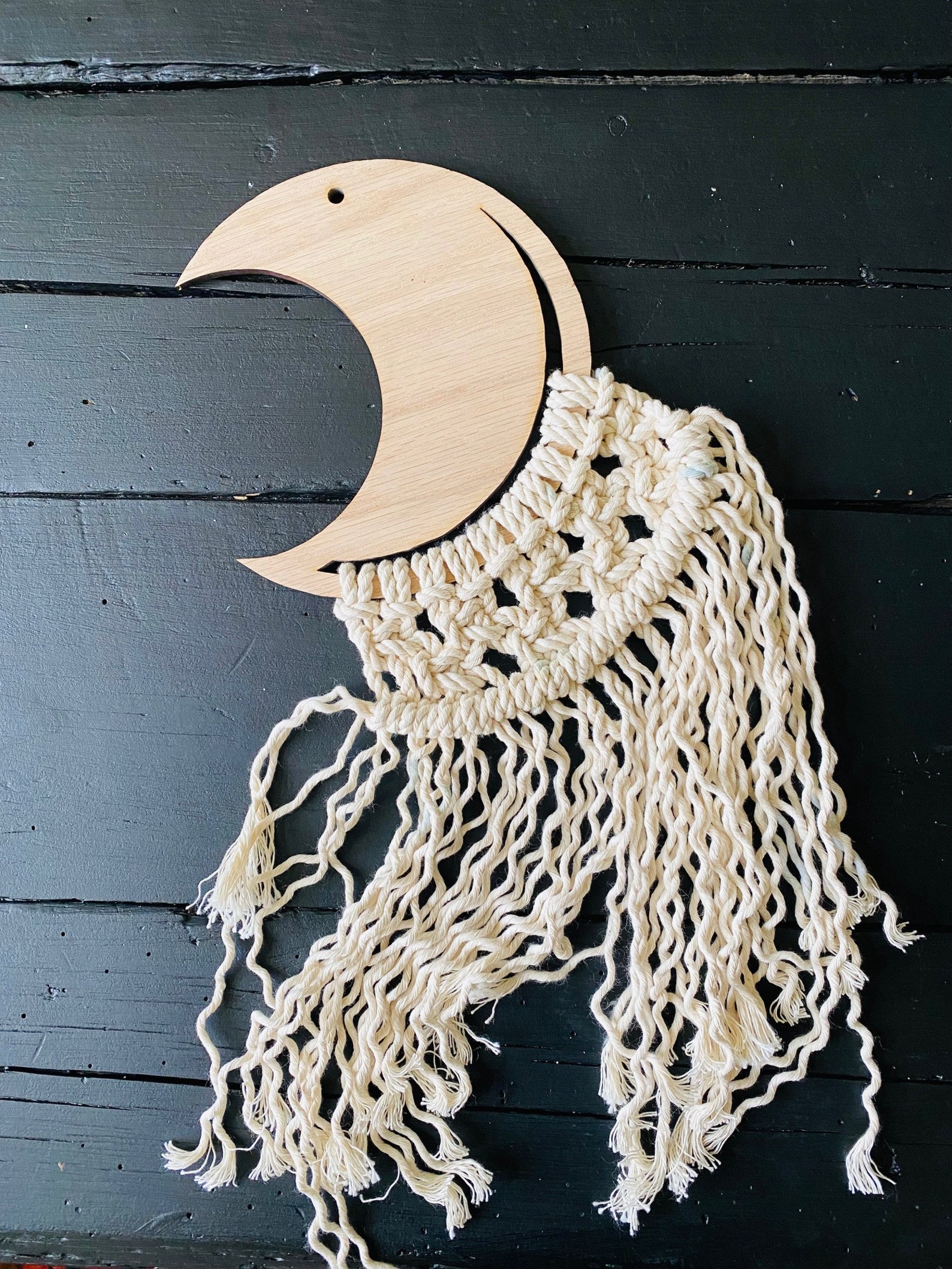 Moon for Macrame Macrame Supply Wood Crescent Moon Macrame Etsy