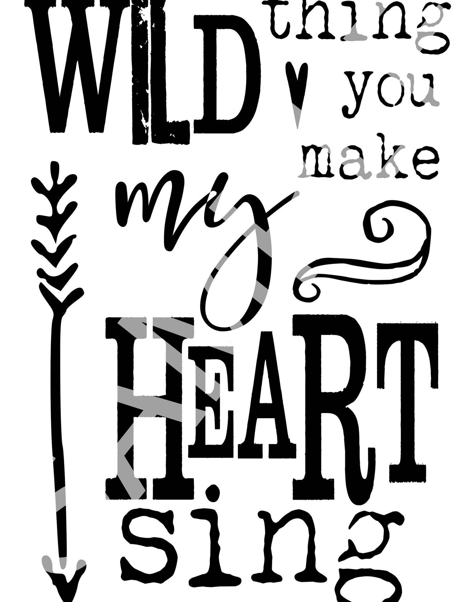 Wild Thing Print Lyrics Print Typography Art Instant - Etsy Ireland