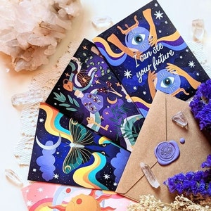 Notes de l'univers | Ensemble de cartes de voeux magiques célestes