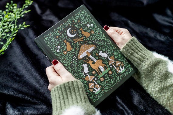 Carnet à couverture rigide Cottagecore - Le jardin enchanté (édition verte)