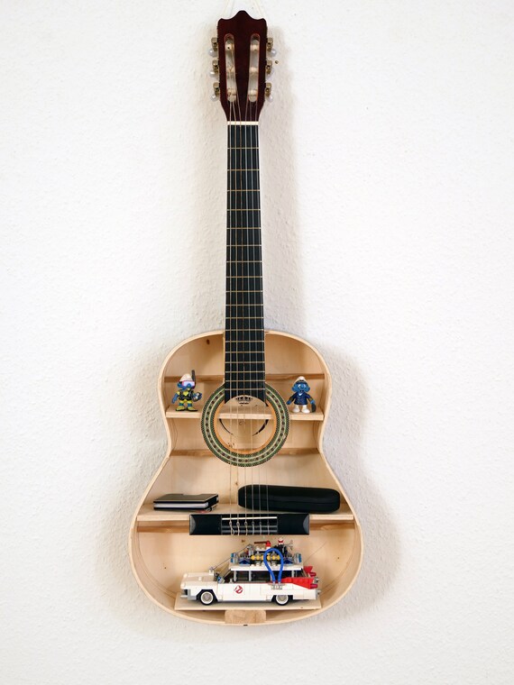 Various Guitar Shelves Storage Made From Music Instruments