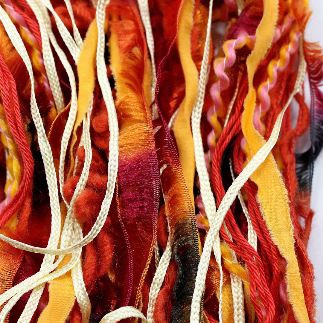 Fiber Garden Yarn Art Kit in Orange and Soft Green Textured Etsy