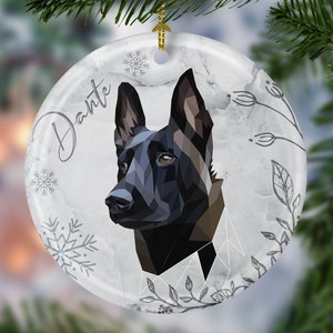 Belgian malinois, Christmas Ceramic Ornaments, pet memorial ornament