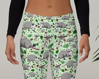 Super Cute opossum  Leggings, woodland animals, possum Pajama Pants