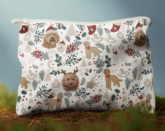 Doodle dog Christmas Accessory Pouches, goldendoodle, labradoodle gift,Doodle Ornament,Doodle Mom,Cavapoo,Cockapoo Lover Makeup/Cosmetic Bag