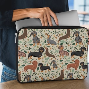 Dachshund Laptop Sleeve, Dachshund gift, Dog lover laptop case, macbook air  case