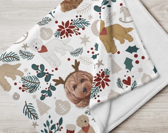 Doodle dog Christmas Throw Blanket,