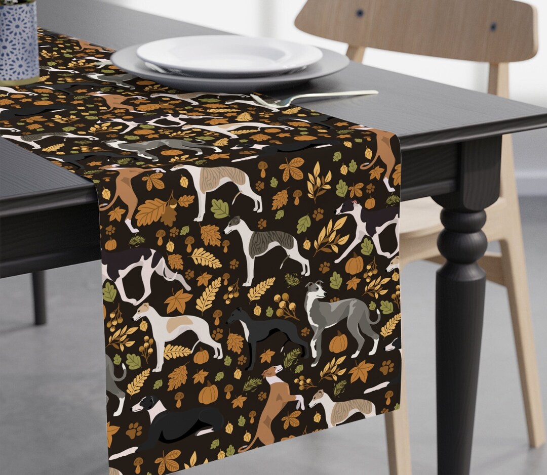 Greyhound Table Runner (cotton, Poly), Greyhound Lover Gift, Whippet ...