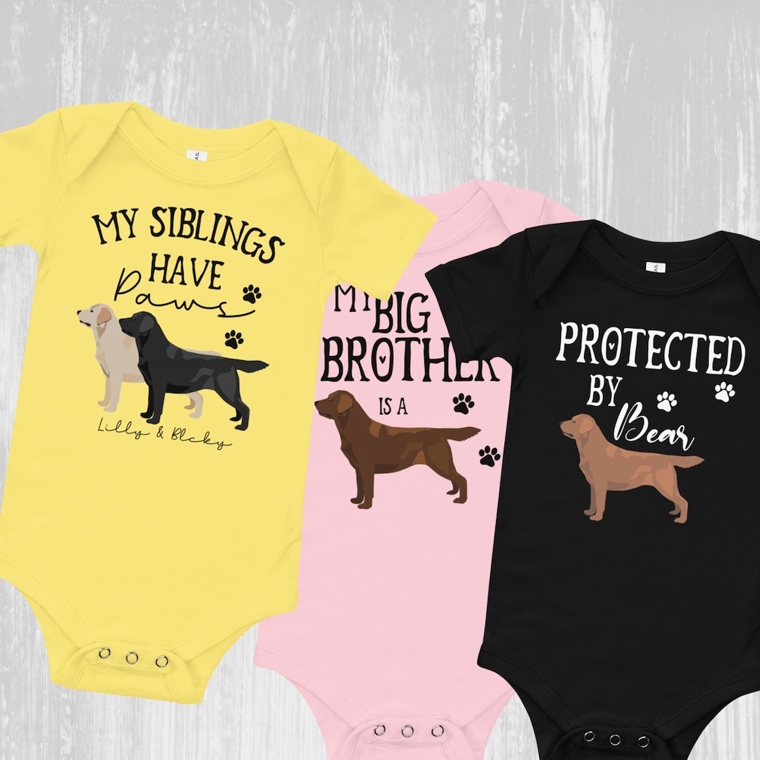 Onsie Lab Custom Labrador Retriever Friend Onesie, Includes Dog Names, Sibling ...