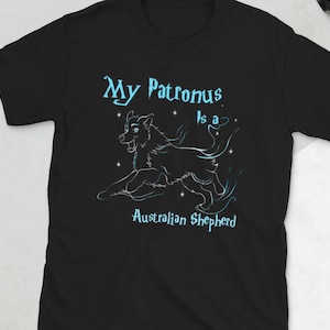 Australian shepherd patronus Short-Sleeve Unisex T-Shirt, Funny cartoon,  patronus aussie shirt