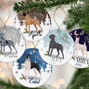 Personalisierte Dogge Ornament, Personalisierter Christbaumschmuck Dogge