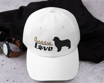 Australian shepherd Baseball love hat - Aussie mom and and aussie dad gift