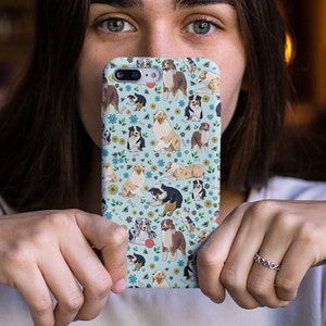 オーストラリアン シェパード iPhone® 用タフケース、ブルー マール、レッド マール、レッド トライカラー オージー、ミニ オージー、mni アメリカン シェパード、オージー ママ gif