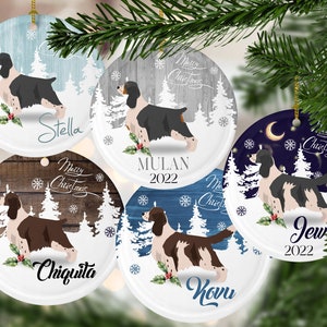 Custom english springer spaniel christmas ornament, Spaniel mom christmas gift, springer spaniel lover mom, Personalized dog memorial gift