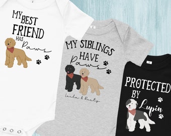 Custom doodle dog baby bodysuit, Goldendoodle, black doodle dog, merle doodle, shepadoodle, chocolate doodle, bernedoodle gift idea