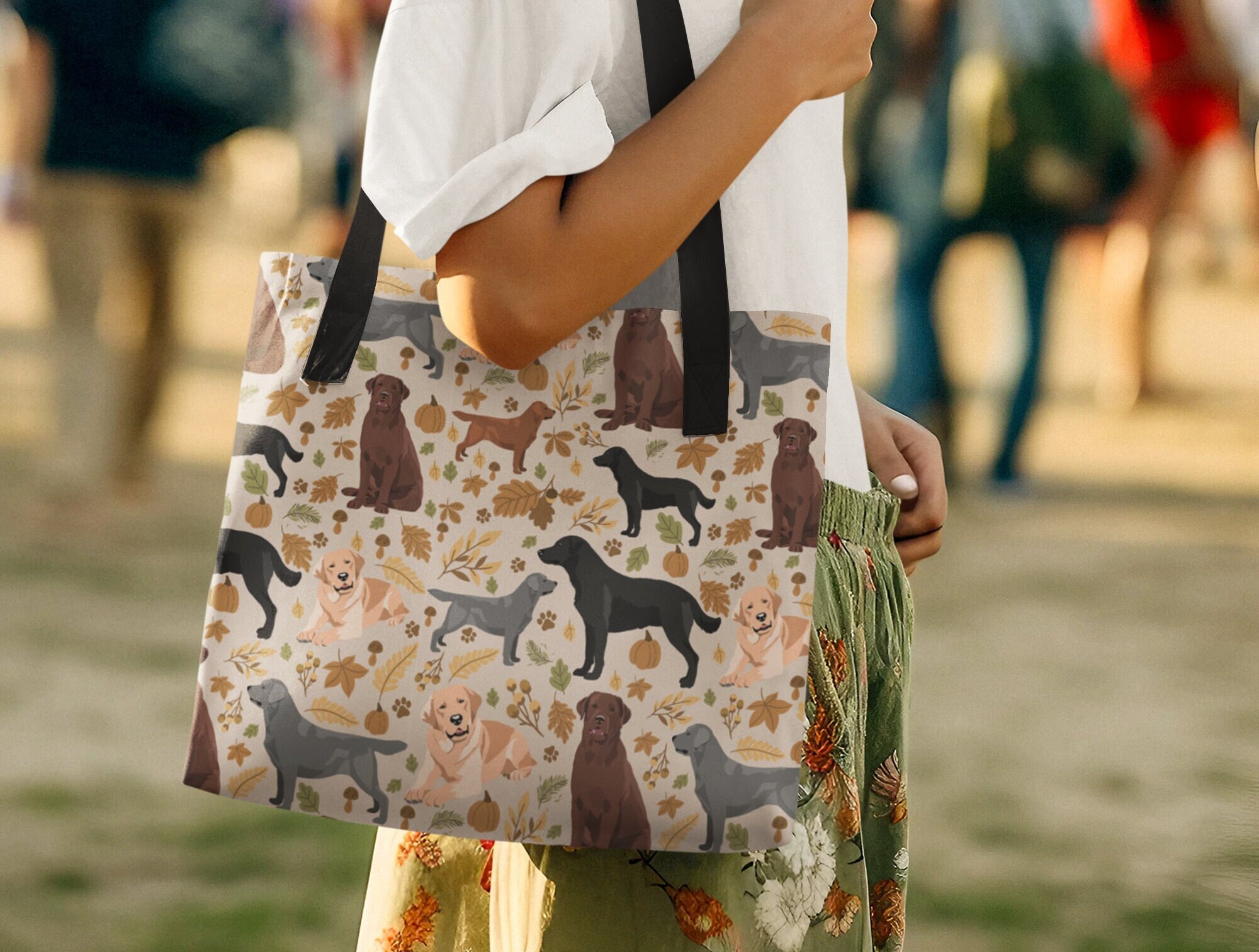 Borsa In Tela Con Cane Labrador - Regalo Per Amanti Scienza E Labrador - Tote Bag 39x34 Cm - 4