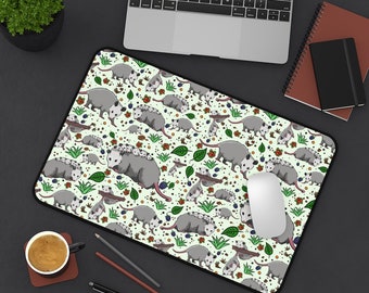 Super Cute opossum Desk Mat , Wildlife laptop, woodland animals, possum,