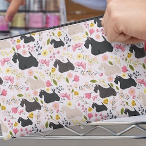 Scottish Terrier bag, brindle scottie terrier Makeup/Cosmetic Bag, Scottish Terrier Accessory Pouches,Wheaten cream color
