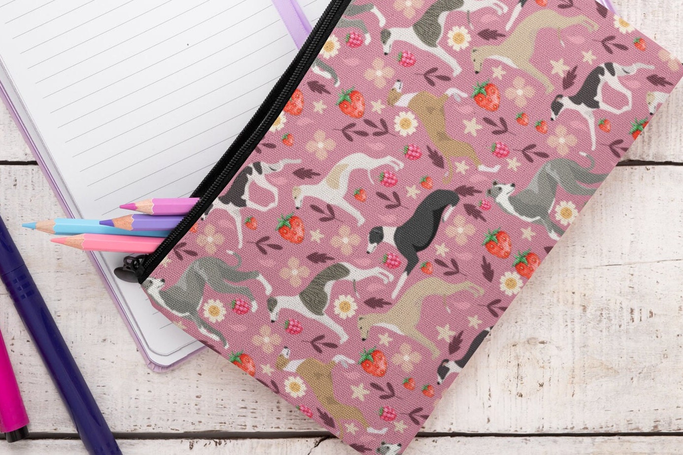 Greyhound Accessory Pouches, whippet Makeup/Cosmetic Bag,