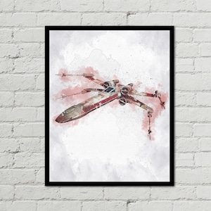 X WING - X Wing Poster - X Wing Digital - Star Wars Poster - Digital Print - Watercolor - Watercolor Art - Fan Art - Printable Art