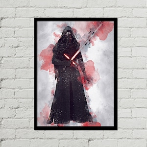 KYLO REN - Pôster de Kylo Ren - Kylo Ren Digital - Pôster de Star Wars - Download digital - Impressão digital - Arte em aquarela - Arte de fã - Arte para impressão