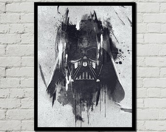 DARTH VADER - Darth Vader Poster - Darth Vader Digital -  Star Wars Poster - Digital Print - Watercolor Art - Fan Art - Printable Art