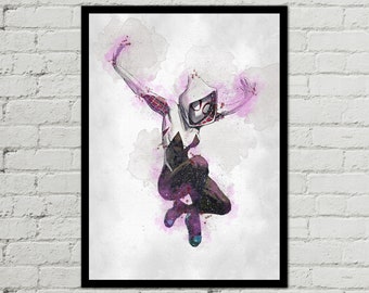 GWEN STACY - Gwen Stacy Digital - Cartel de Spiderman - Descarga digital - Impresión digital - Arte de la acuarela - Fan Art - Arte imprimible