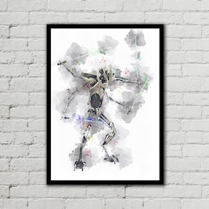 GENERAL GRIEVOUS - General Grievous Poster - General Grievous Digital - Star Wars Poster - Digital Print- Watercolor Art - Printable Art