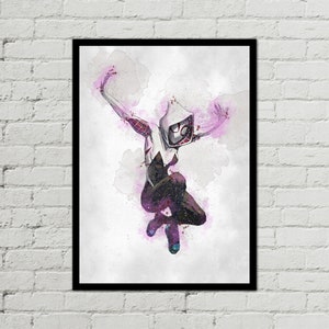 GWEN STACY - Gwen Stacy Digital - Pôster do Homem-Aranha - Download digital - Impressão digital - Arte em aquarela - Fan Art - Arte para impressão
