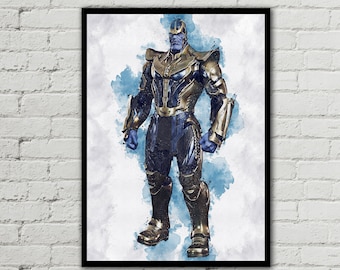 THANOS - Thanos-tryck - Thanos digitalt - Marvel-affisch - Avengers - digitalt tryck - digital nedladdning - akvarellkonst - fankonst - utskrivbar konst