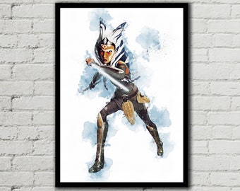 AHSOKA TANO - Ahsoka Tano Digital - Star Wars Poster - Digital Download - Digital Print - Watercolor Art - Fan Art - Printable Art