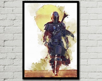 MANDALORIAN - Mandalorian Digital - Mandalorian Poster- Star Wars Poster - Star Wars Print - Digital Print - Watercolor Art - Printable Art