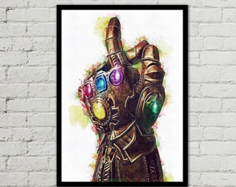 INFINITY GAUNTLET - Infinity Gauntlet Digital - Marvel Poster - Avengers Poster - Digital Print - Watercolor Art - Fan Art - Printable Art