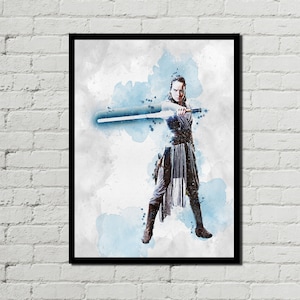 REY - Rey Poster - Rey Digital -  Star Wars Poster - Digital Download - Digital Print - Watercolor Art - Fan Art - Printable Art