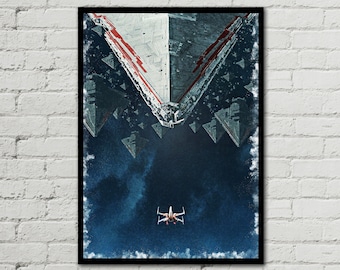 STAR WARS POSTER - X Wing Poster, Destroyer Poster - Star Wars Rebels - Digital Print - Star Wars Print - X Wing Print - Watercolor Art