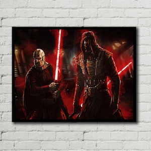 STAR WARS POSTER - Knights of Old Republic Poster - Darth Malak, Darth Revan - Star Wars Print - Watercolor Art - Printable Art