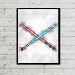 LIGHTSABER - Lightsaber Poster - Lightsaber Digital - Star Wars Poster - Digital Print - Watercolor Art - Fan Art - Printable Art