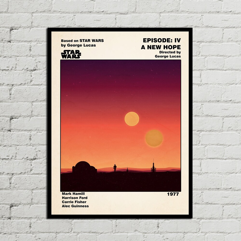New Hope - New Hope Poster - Star Wars Poster - Episode Iv Poster - Mid Century Modern - Vintage Inspired Poster - Digital Art - Minimalist Bespoketshirt