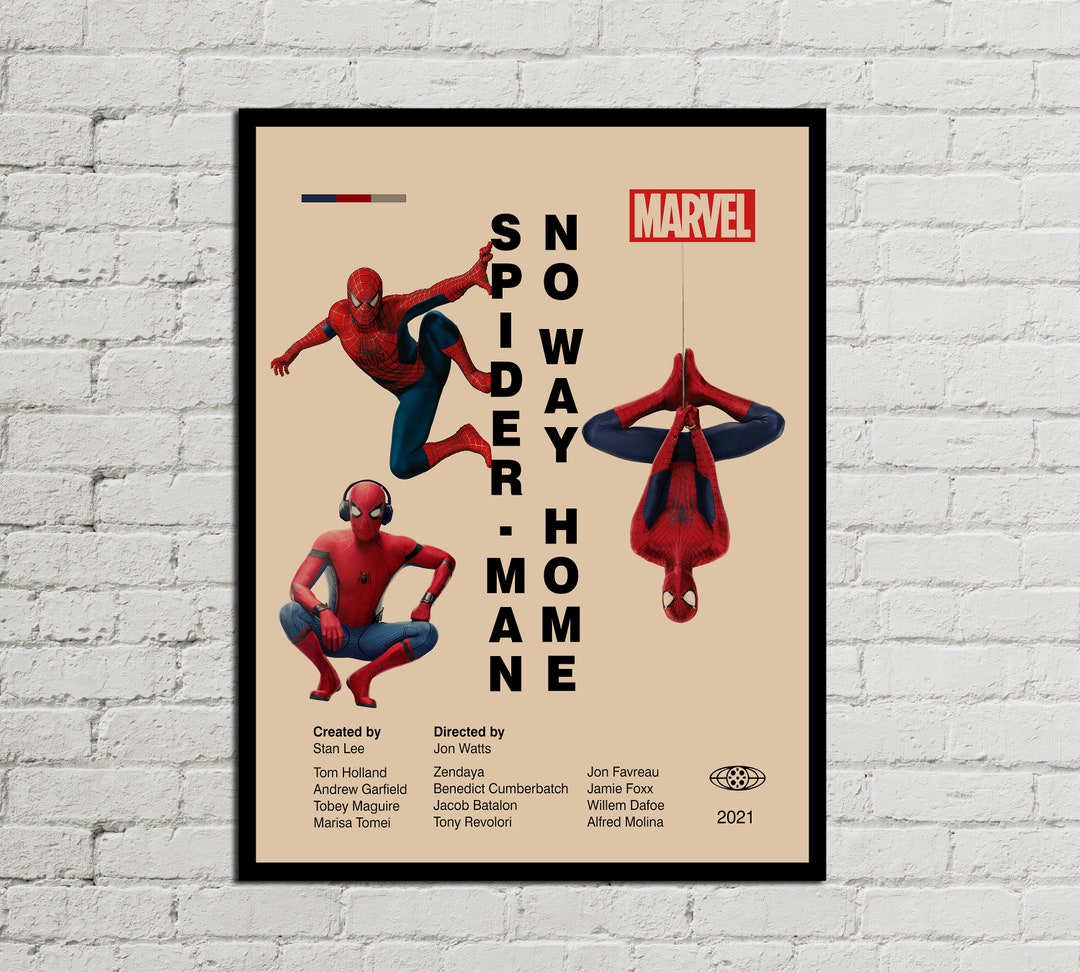 SPIDERMAN POSTER Spider-man Print Mid Century Modern Poster Minimalist Art  Poster Wall Art Printable Art Marvel Digital Art 