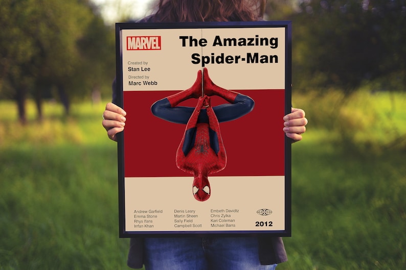 SPIDERMAN POSTER - Spider-Man Print - Mid Century Modern Poster - Minimalist Art Poster - Wall Art - Printable Art - Marvel - Digital Art image 4