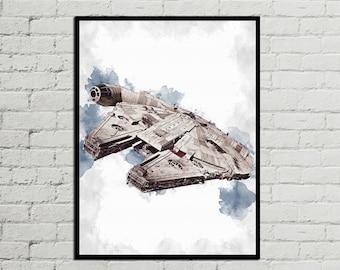 MILLENNIUM FALCON - Star Wars Poster - Millennium Falcon Poster - Digital Download - Digitaldruck - Fan Art - Druckbare Kunst - Wandkunst