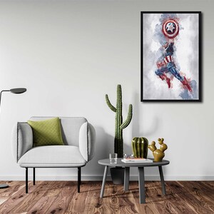 KAPTEN AMERIKA - Kapten Amerika Digital - Marvel Poster - Avengers - Digitalt Tryck - Akvarell Konst - Fan Art - Utskrivbar Konst bild 5