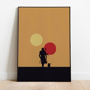 MANDALORIAN POSTER - Star Wars Poster - Star Wars Print - Canvas Poster - Mandalorian Print - The Child - Star Wars Art - Fan Art -Wall Art